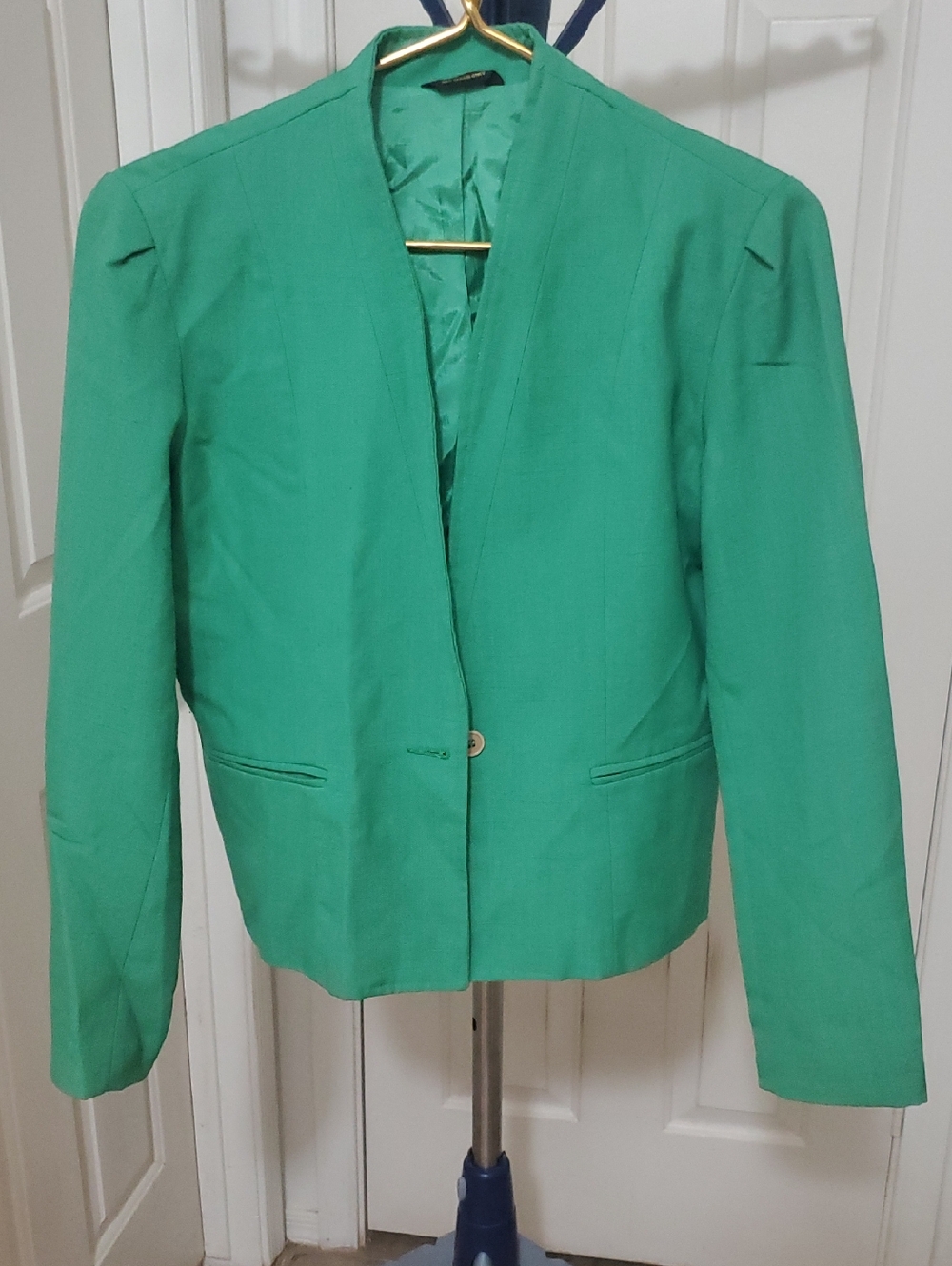 Oscar de la Renta Emerald Green Tailored Blazer Jacket